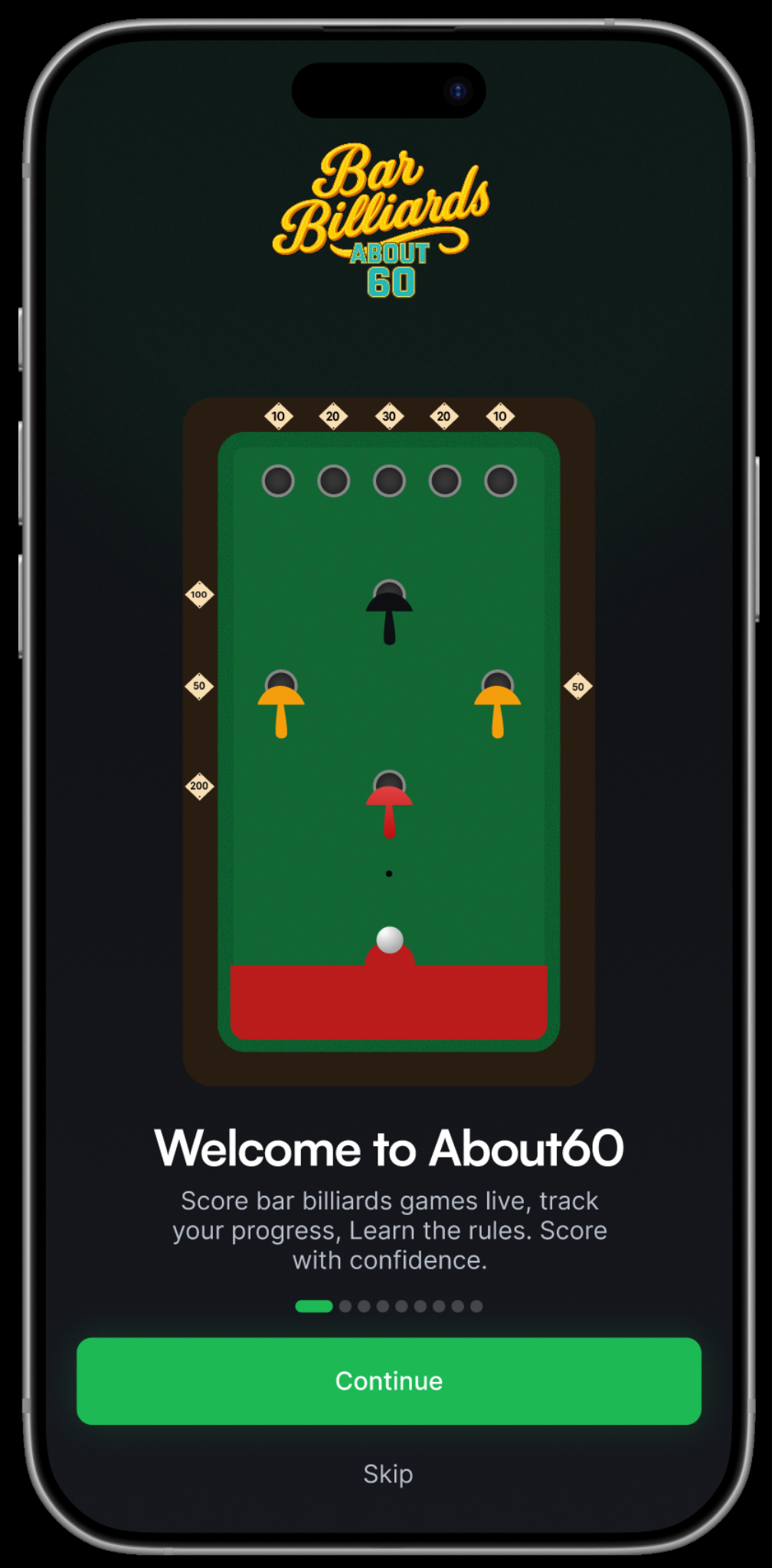 About60 welcome screen